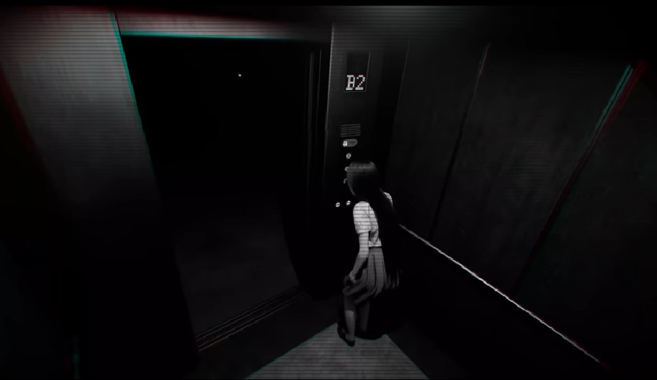 หญิงสาวกดลิฟต์