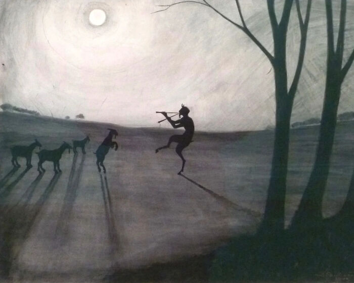 ภาพวาด Faun By Moonlight